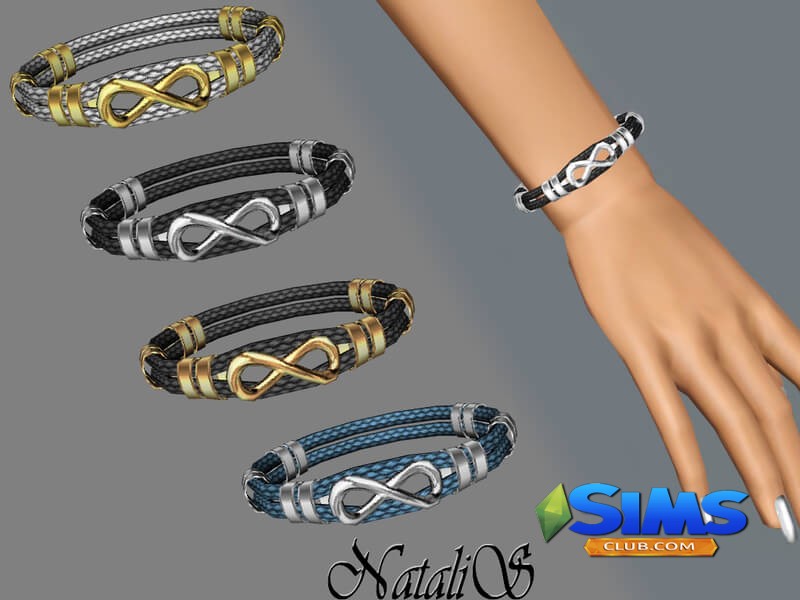 Браслет Braided infinity leather bracelet для Симс 3 | Скриншот 3