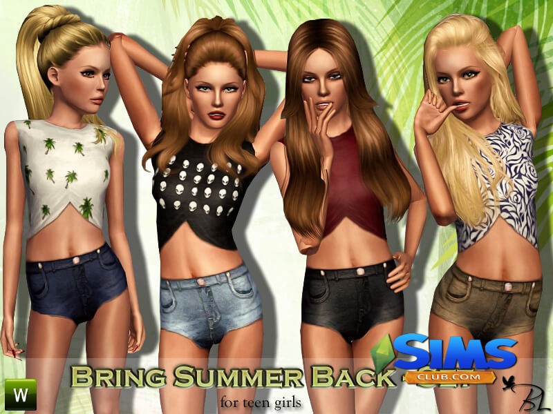 Набор одежды Teen Bring Summer Back - Set для Симс 3 | Скриншот 3
