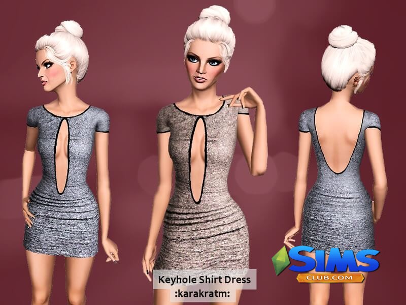 Платье Keyhole Dress для Симс 3 | Скриншот 6