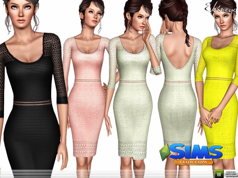 Платье Crochet Dress для Симс 3 | Скриншот 4