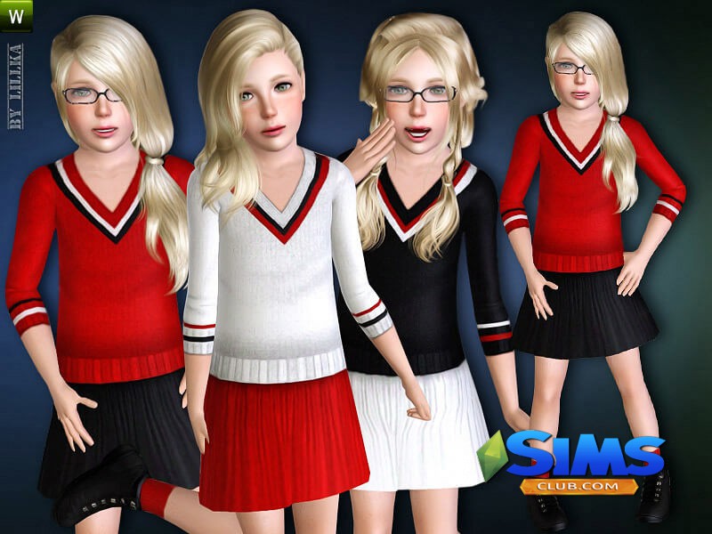Набор Trendy Knitted Sweater and Skirt для Симс 3 | Скриншот 5