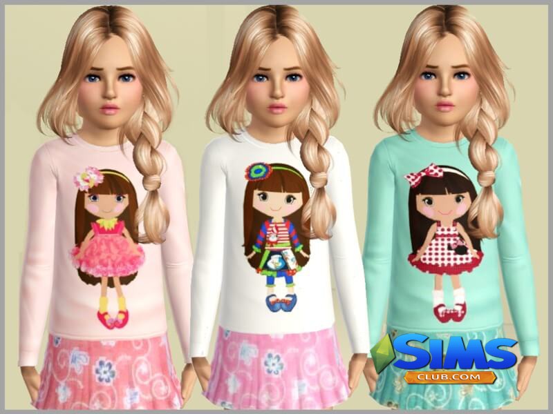 Кофточка Girls Dolly Sweaters для Симс 3 | Скриншот 9
