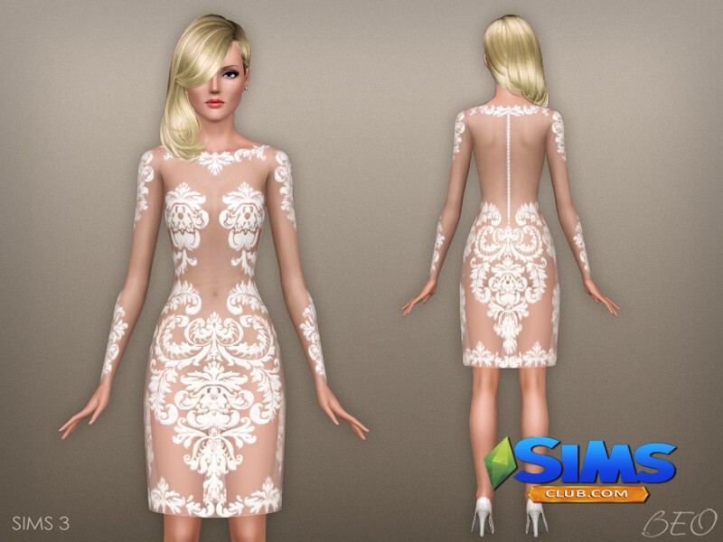 Платье Dress - Anveay 02 (short version) для Симс 3 | Скриншот 1
