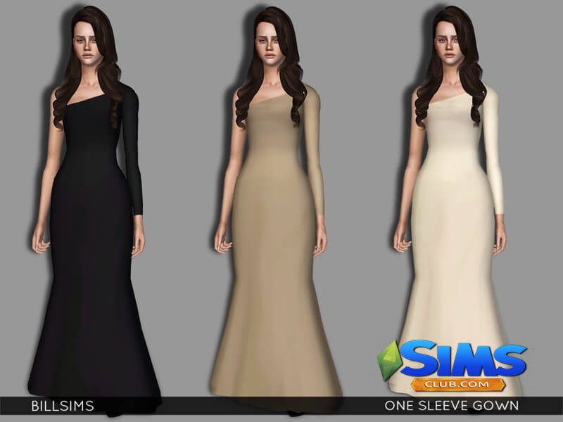 Платье One Sleeve Gown для Симс 3 | Скриншот 5