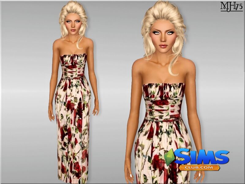 Платье S3 Roses Gown для Симс 3 | Скриншот 2