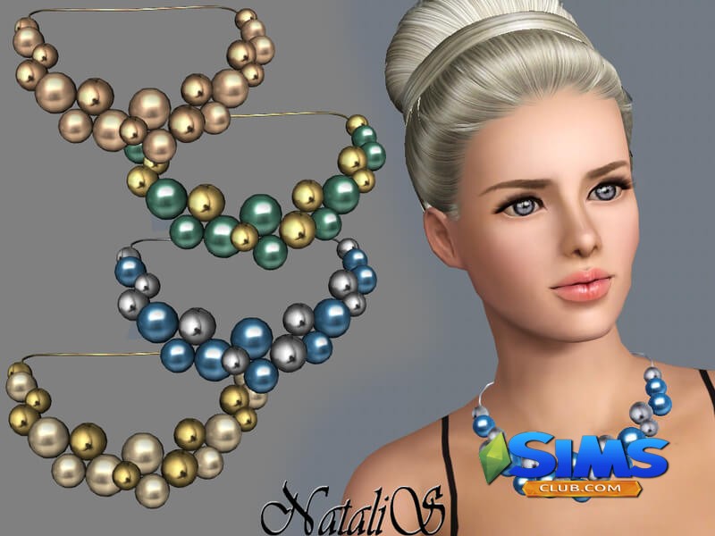 Бусы Giant pearls and beads necklace для Симс 3 | Скриншот 2