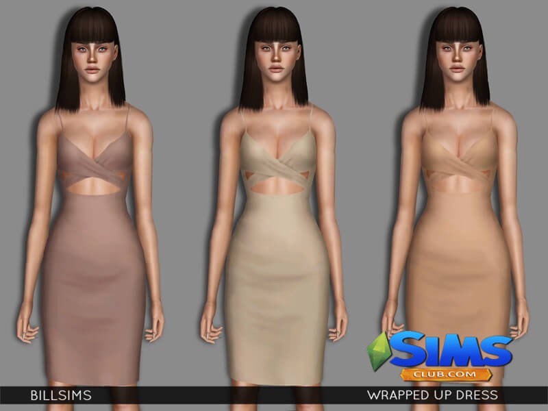 Платье Wrapped Up Dress для Симс 3 | Скриншот 3