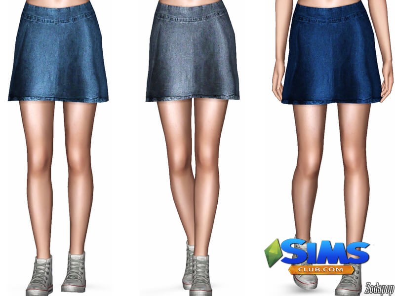 Юбка Denim Mini Skirt для Симс 3 | Скриншот 4