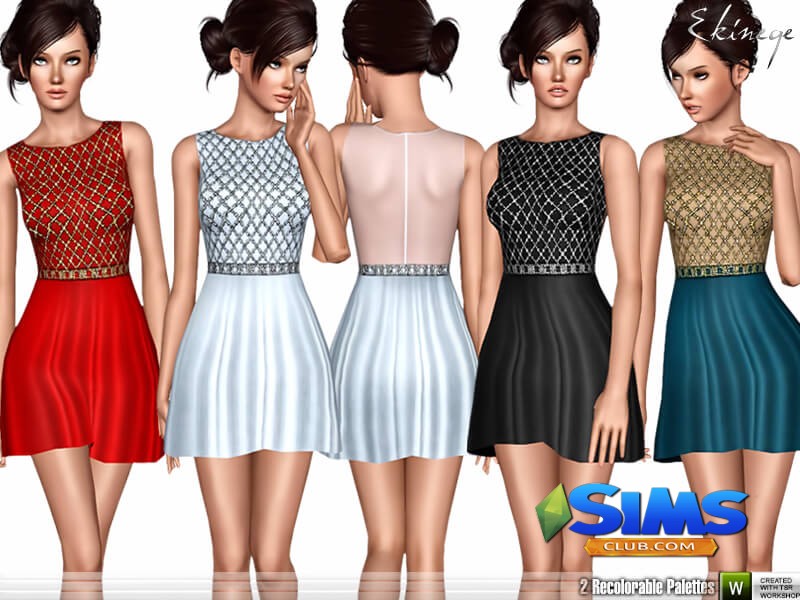 Платье Embellished Dress для Симс 3 | Скриншот 1