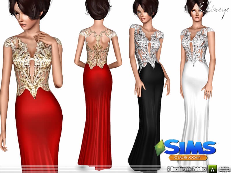 Платье Embellished Gown для Симс 3 | Скриншот 4