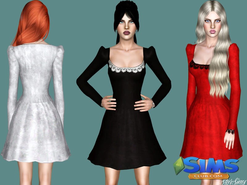 Платье Long sleeve dress для Симс 3 | Скриншот 5