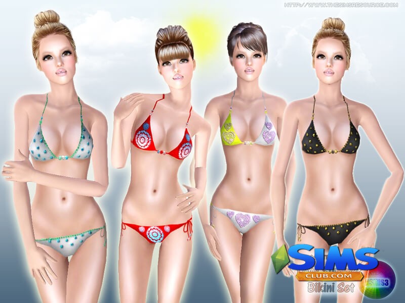 Купальник Love Summer Bikini Set для Симс 3 | Скриншот 1