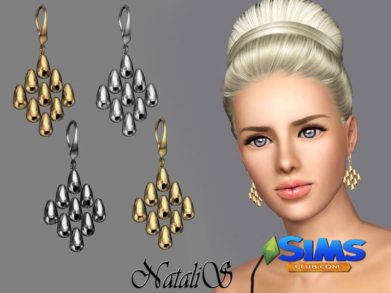 Серьги NataliS TS3 Beads cascade drop earrings для Симс 3 | Скриншот 7