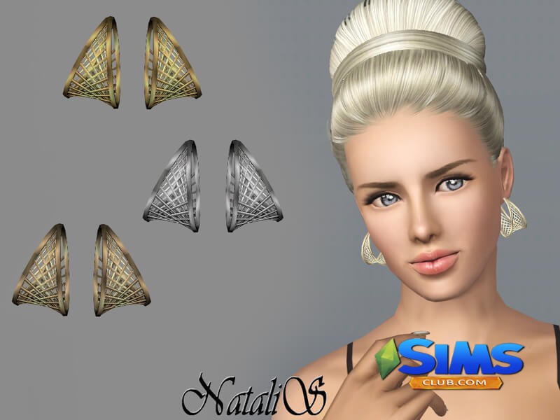 Серьги NataliS TS3 Cage hoop earrings для Симс 3 | Скриншот 2