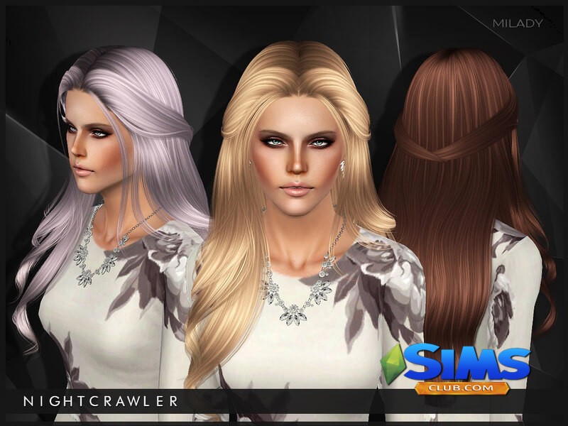 Прическа Nightcrawler-Milady для Симс 3 | Скриншот 3