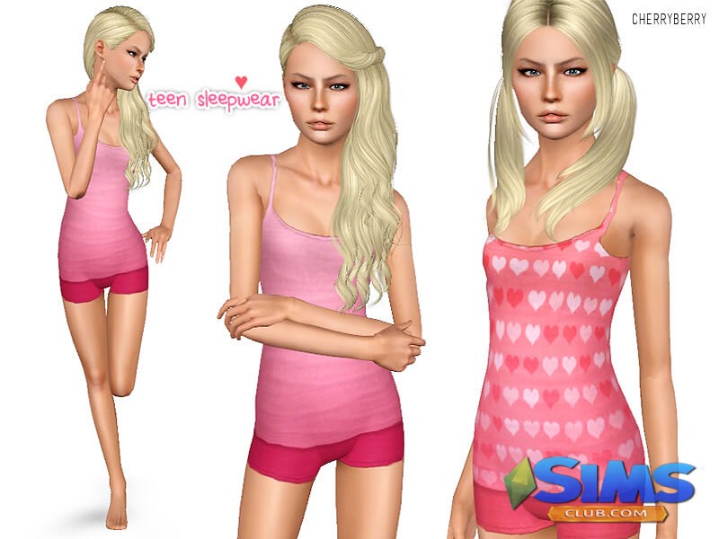 Пижама Pink dreams для Симс 3 | Скриншот 1