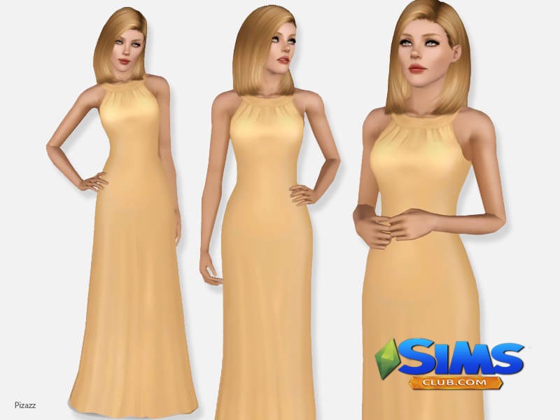 Платье Pleated Neck Evening Gown для Симс 3 | Скриншот 9