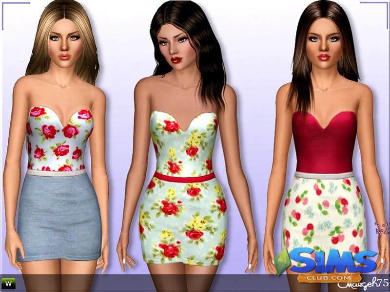 Платье S3 Springtime Love для Симс 3 | Скриншот 5