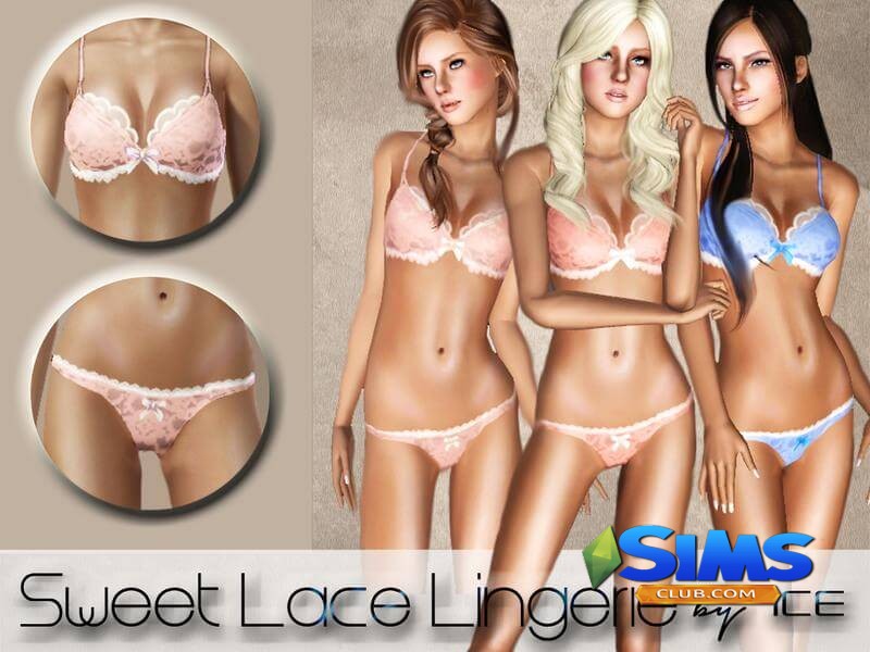 Белье Sweet Lace Lingerie для Симс 3 | Скриншот 2