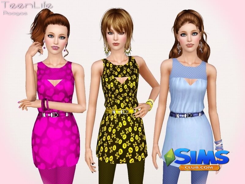 Платье TeenLife для Симс 3 | Скриншот 10