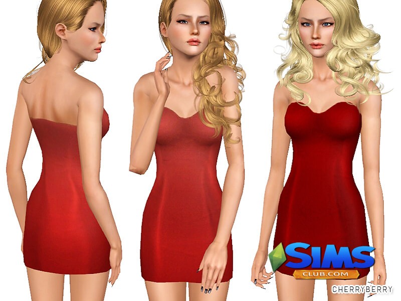 Платье Temptation dress для Симс 3 | Скриншот 3