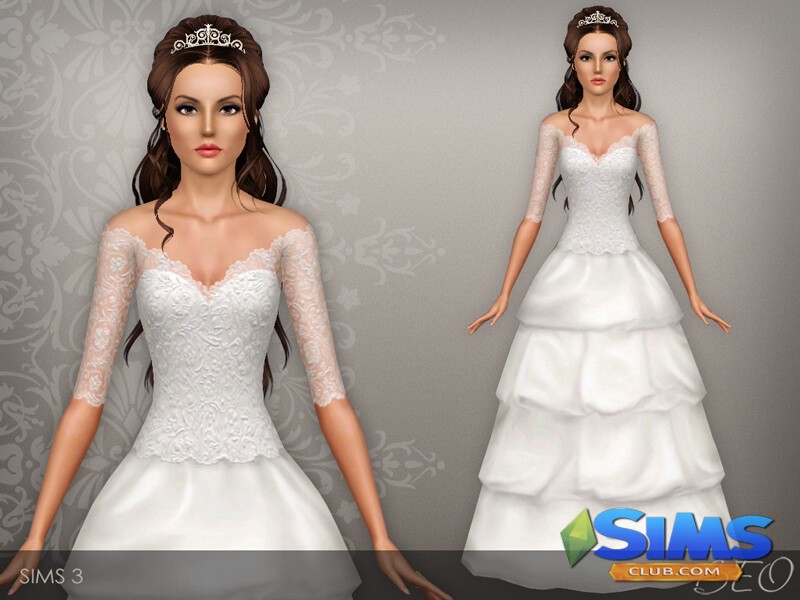 Платье Wedding dress 37 для Симс 3 | Скриншот 1