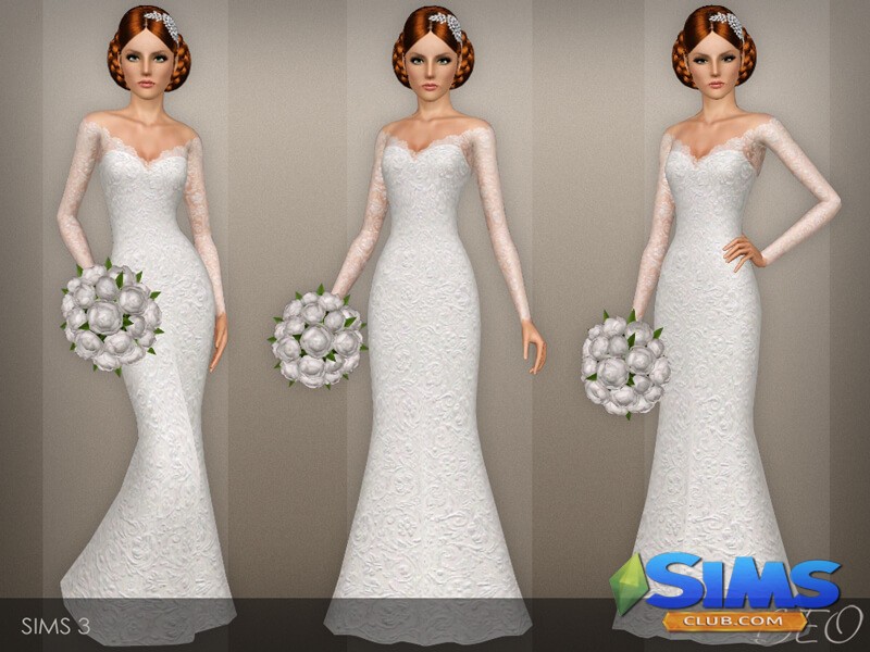 Платье Wedding dress 40 для Симс 3 | Скриншот 2