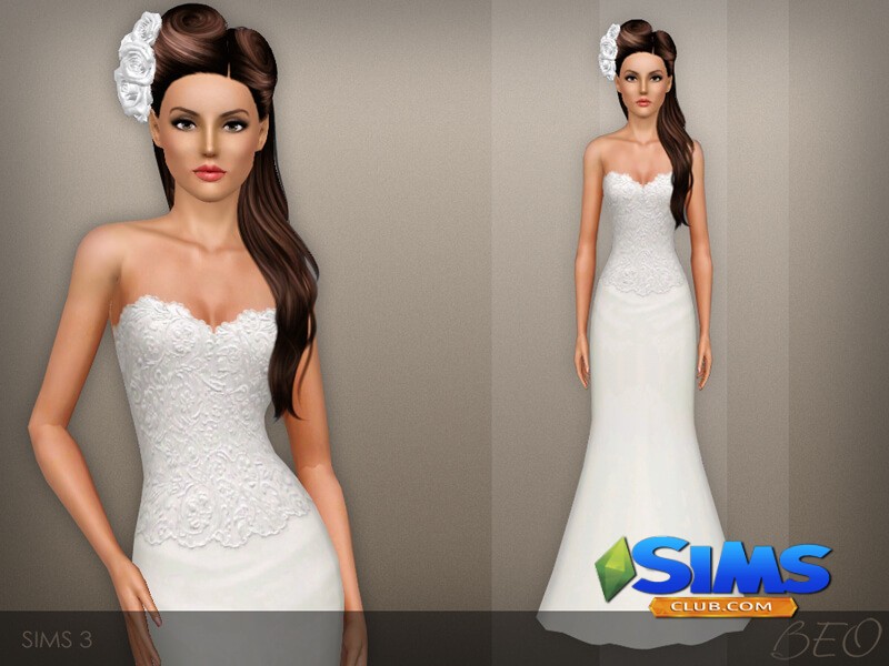 Платье Wedding dress 42 для Симс 3 | Скриншот 5