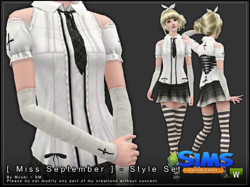 Набор одежды Miss September для Симс 3 | Скриншот 5