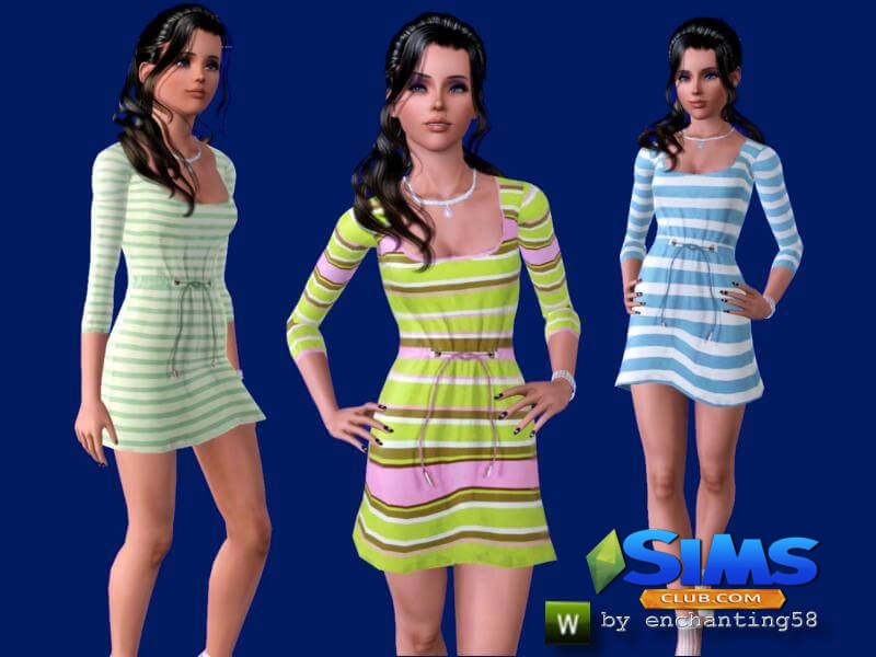Платье Jersey Dress - Aurora для Симс 3 | Скриншот 5
