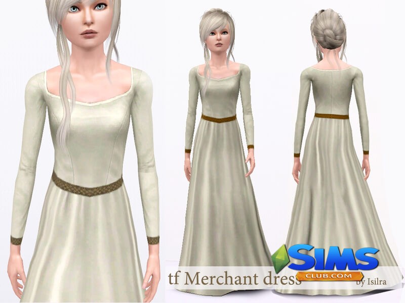 Платье Medieval Merchant Dress for teens для Симс 3 | Скриншот 10