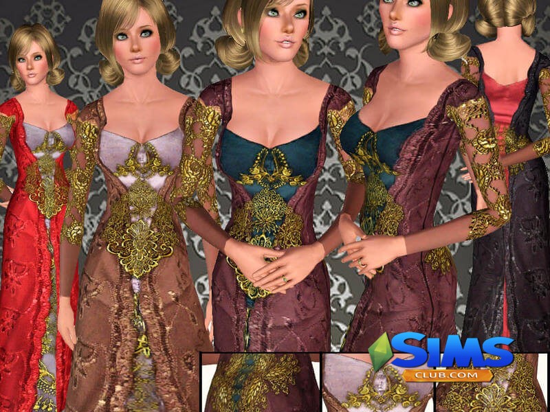 Платье Roxelana Dress для Симс 3 | Скриншот 4