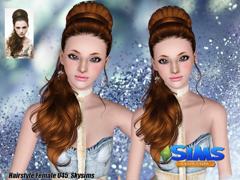 Прическа Skysims-Hair-045 для Симс 3 | Скриншот 4