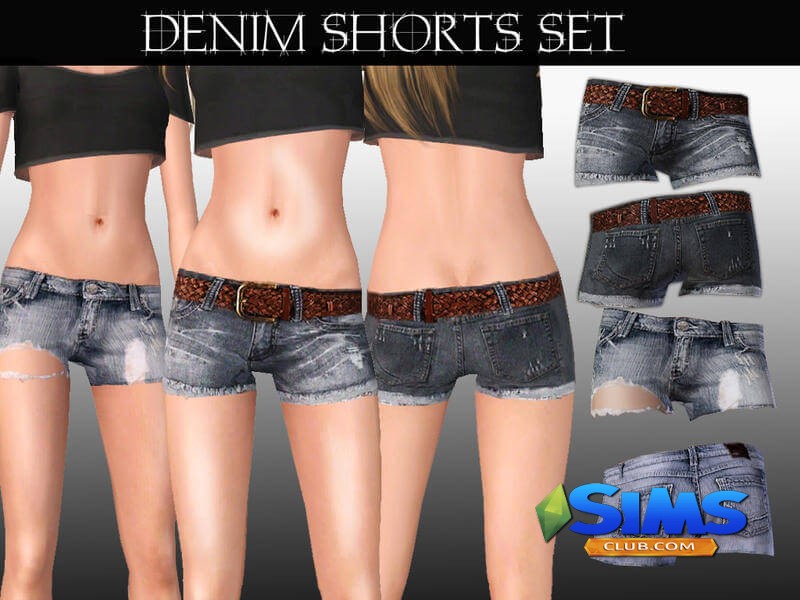 Шорты Denim Shorts Set для Симс 3 | Скриншот 5