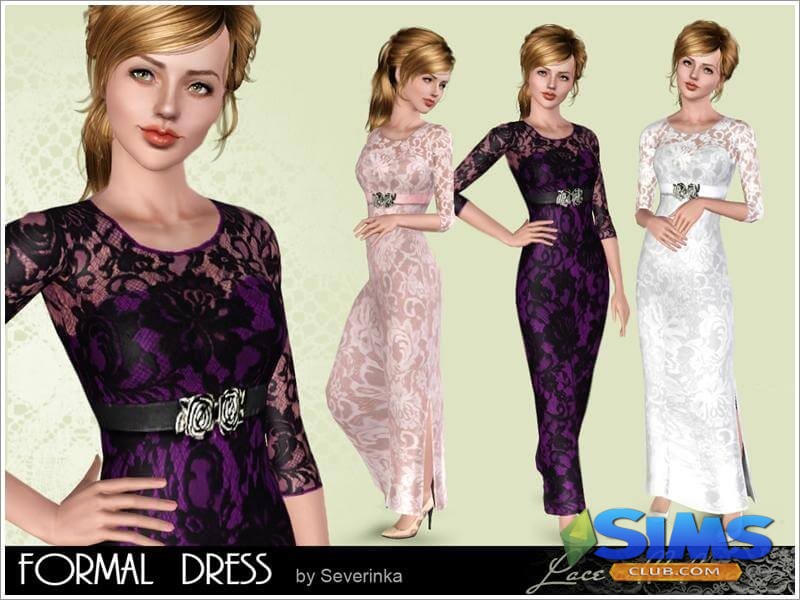 Платье Lace formal dress для Симс 3 | Скриншот 2