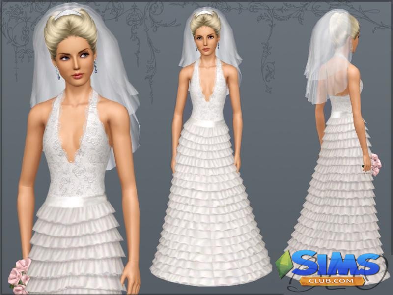 Платье Bride 3 для Симс 3 | Скриншот 4