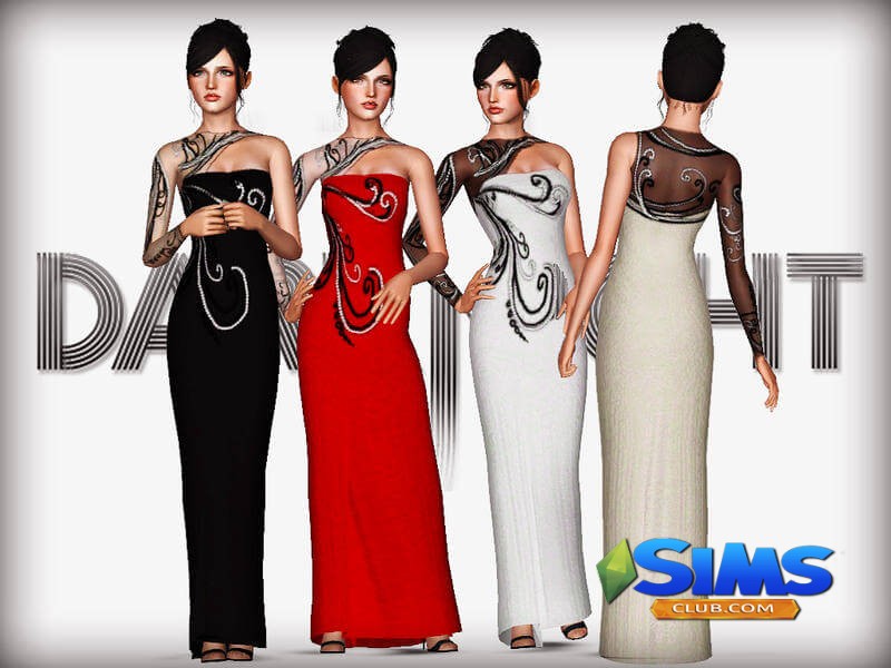 Платье Asymmetrical Gown для Симс 3 | Скриншот 1