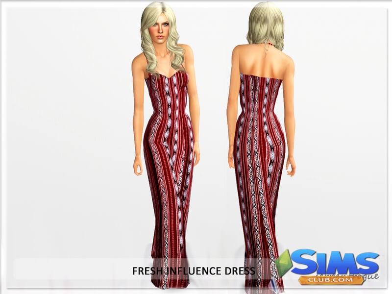 Платье Fresh Influence Dress для Симс 3 | Скриншот 5