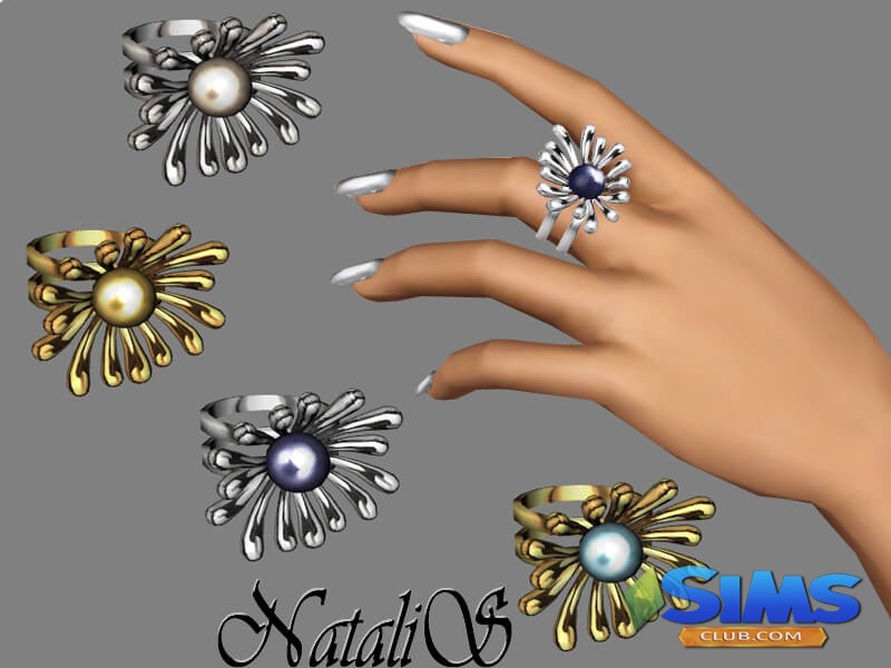 Кольцо NataliS TS3 Pearl flower ring для Симс 3 | Скриншот 6