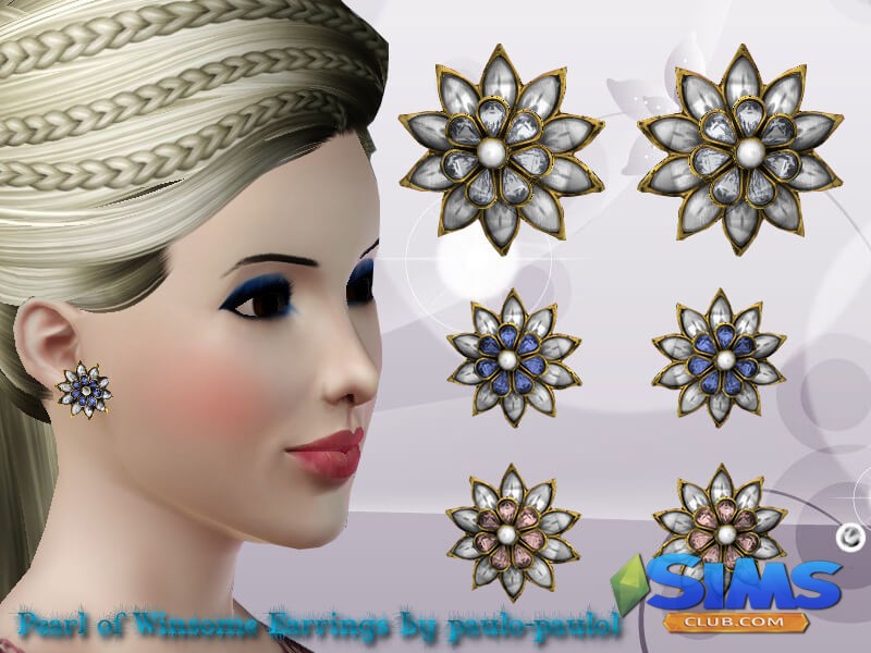 Серьги Pearl of Winsome Earrings для Симс 3 | Скриншот 8