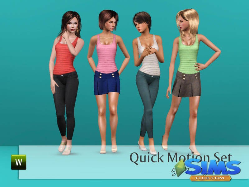 Набор одежды Quick Motion Set для Симс 3 | Скриншот 10