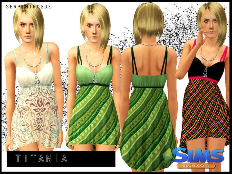 Платье Titania для Симс 3 | Скриншот 5