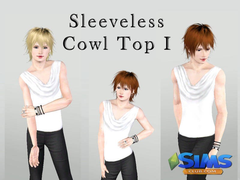 Топик AM Sleeveless Cowl Top I для Симс 3 | Скриншот 6