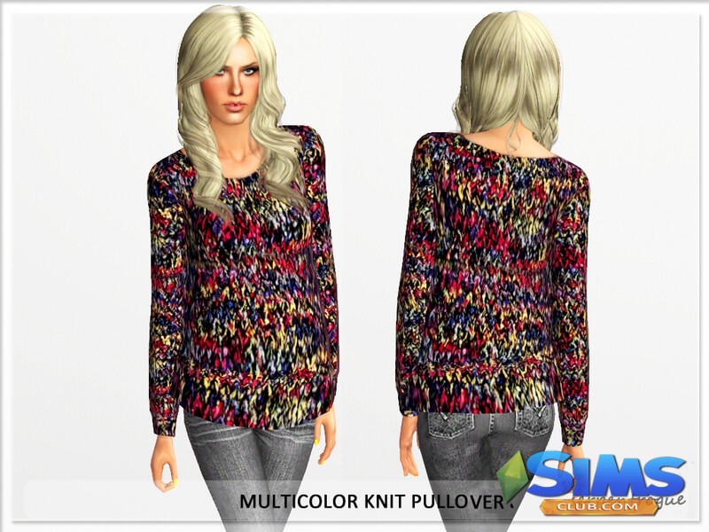 Пулловер Multicolor Knit Pullover для Симс 3 | Скриншот 3