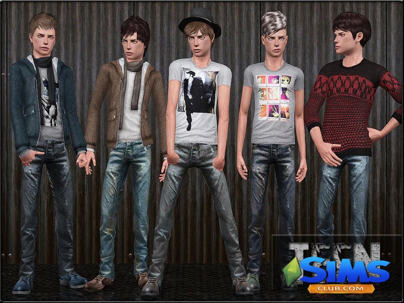Набор одежды TeenMaleFashionSet3 для Симс 3 | Скриншот 1