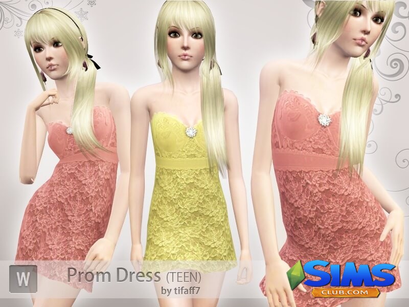 Платье Prom Dress (Teen) для Симс 3 | Скриншот 4