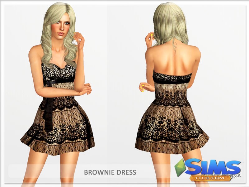 Платье Brownie Dress для Симс 3 | Скриншот 6