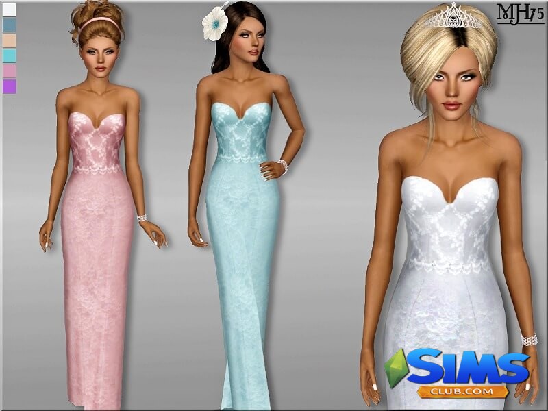 Платье S3 Wedding Day Dress для Симс 3 | Скриншот 4