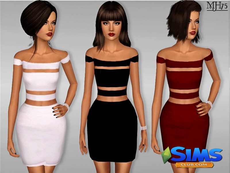 Платье S3 Jenner Balmain Dress для Симс 3 | Скриншот 8