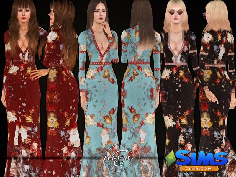 Платье Floral Summer Dress от winnie017 для Симс 3 | Скриншот 9